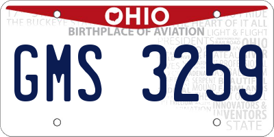 OH license plate GMS3259