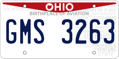 OH license plate GMS3263