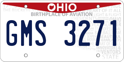 OH license plate GMS3271