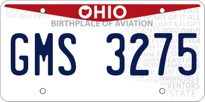 OH license plate GMS3275