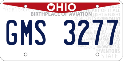 OH license plate GMS3277