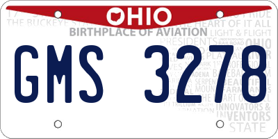 OH license plate GMS3278