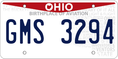 OH license plate GMS3294