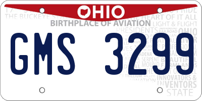 OH license plate GMS3299