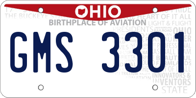 OH license plate GMS3301