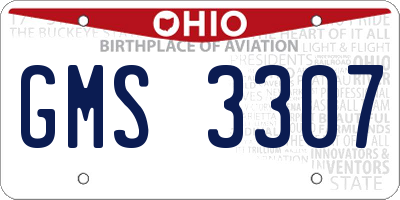 OH license plate GMS3307