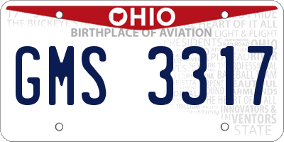 OH license plate GMS3317