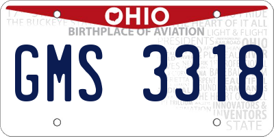 OH license plate GMS3318