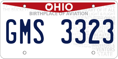 OH license plate GMS3323