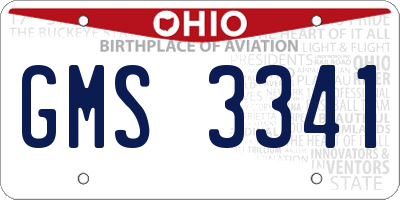 OH license plate GMS3341