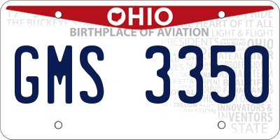 OH license plate GMS3350