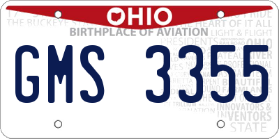 OH license plate GMS3355