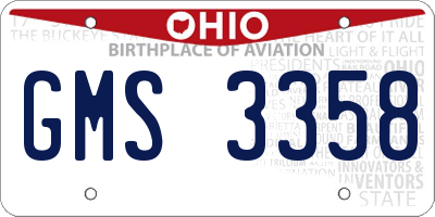 OH license plate GMS3358