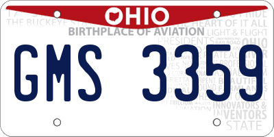 OH license plate GMS3359