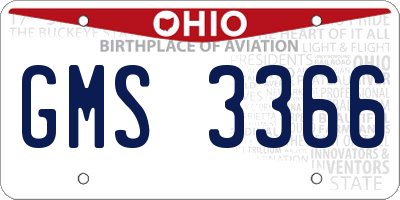 OH license plate GMS3366