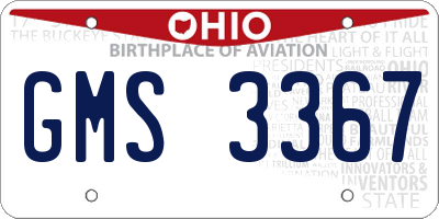 OH license plate GMS3367