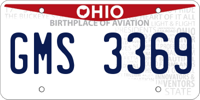 OH license plate GMS3369