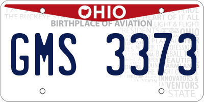 OH license plate GMS3373