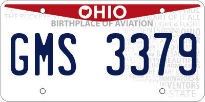 OH license plate GMS3379