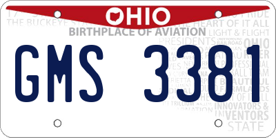 OH license plate GMS3381