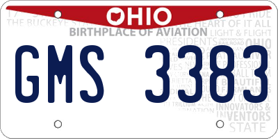 OH license plate GMS3383