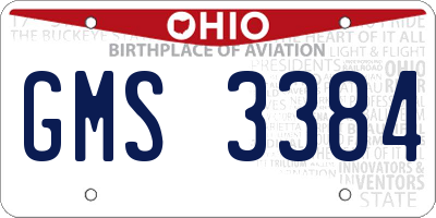 OH license plate GMS3384