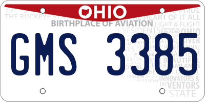 OH license plate GMS3385