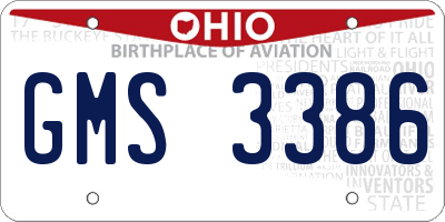 OH license plate GMS3386