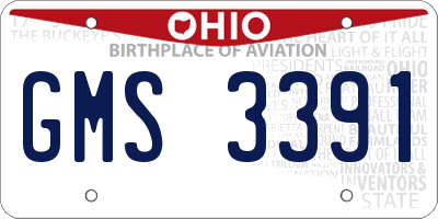 OH license plate GMS3391