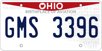 OH license plate GMS3396