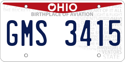 OH license plate GMS3415