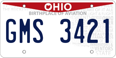 OH license plate GMS3421