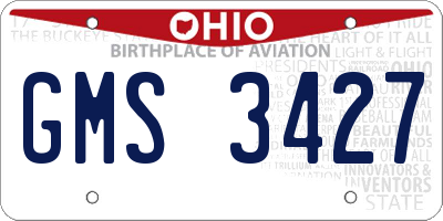 OH license plate GMS3427