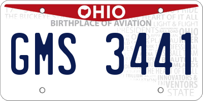 OH license plate GMS3441