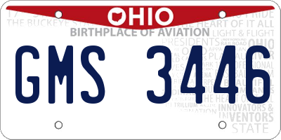 OH license plate GMS3446