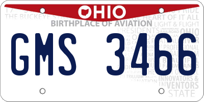 OH license plate GMS3466