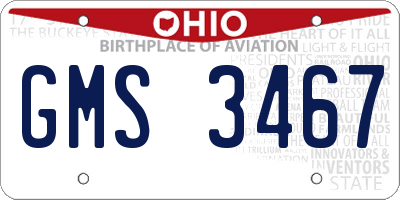 OH license plate GMS3467