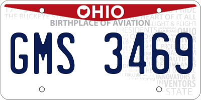 OH license plate GMS3469