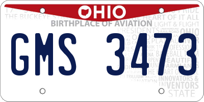 OH license plate GMS3473