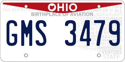 OH license plate GMS3479