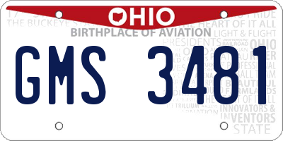 OH license plate GMS3481