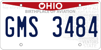 OH license plate GMS3484