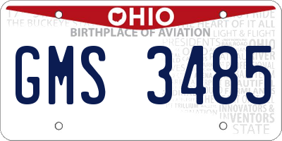 OH license plate GMS3485