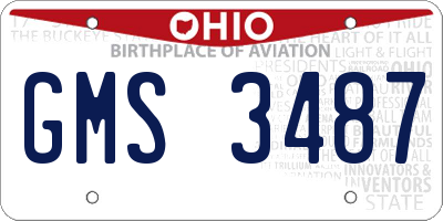 OH license plate GMS3487