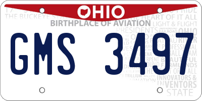 OH license plate GMS3497