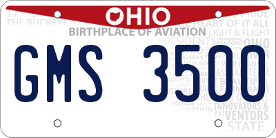 OH license plate GMS3500