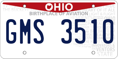 OH license plate GMS3510