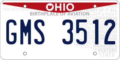 OH license plate GMS3512