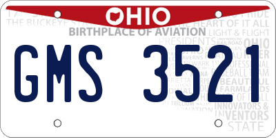OH license plate GMS3521