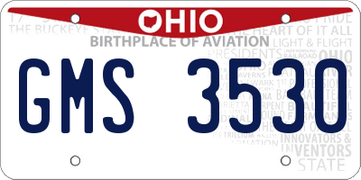 OH license plate GMS3530